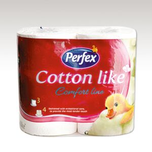 TOILET PAPER PERFEX COTTON 4/1,3-ply